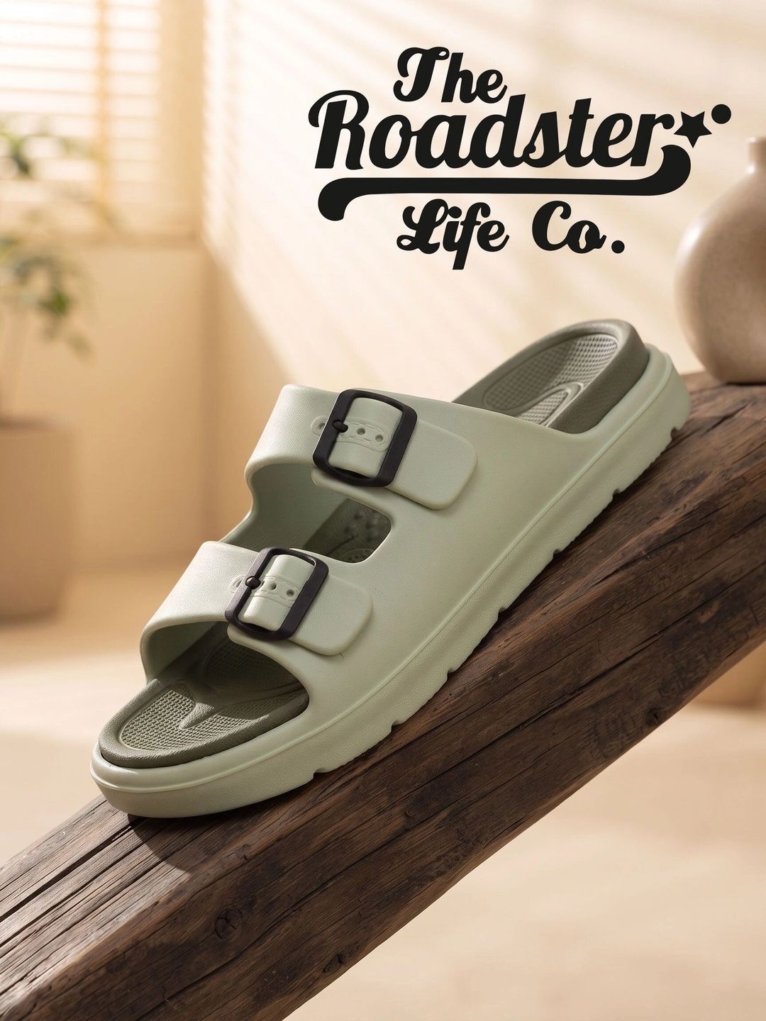 Roadster Men Adjustable Two-Strap Comfort Slide Sandals