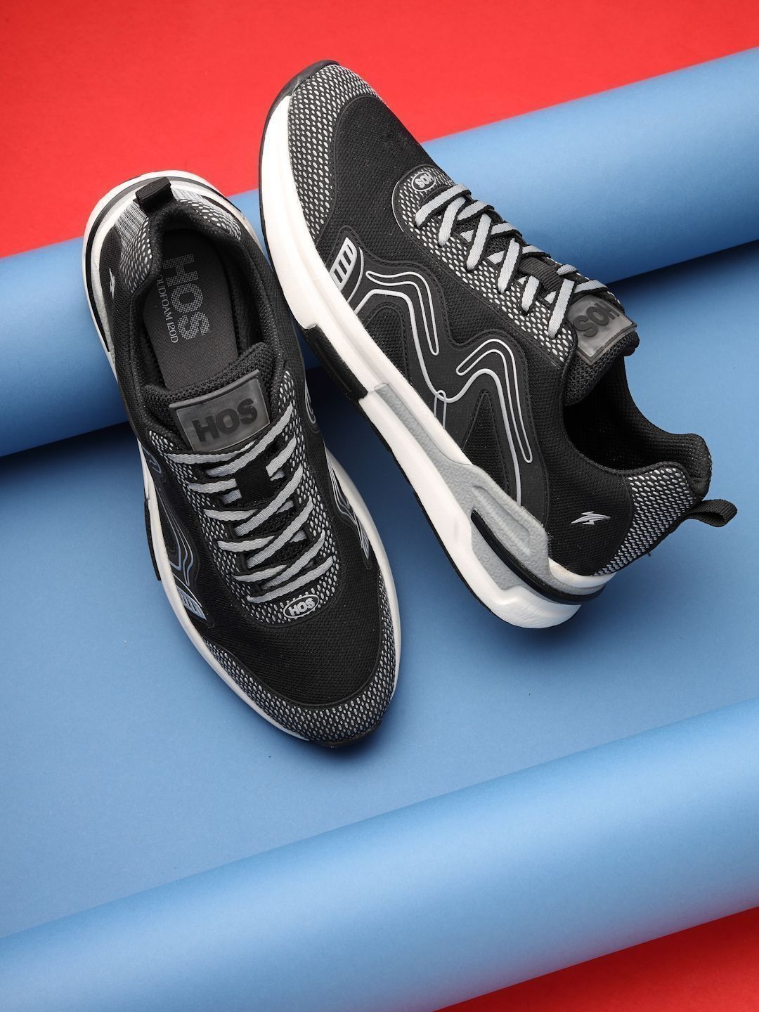 HOS Men Textured Lace-Up Casual Lightweight Comfortable Shoes
