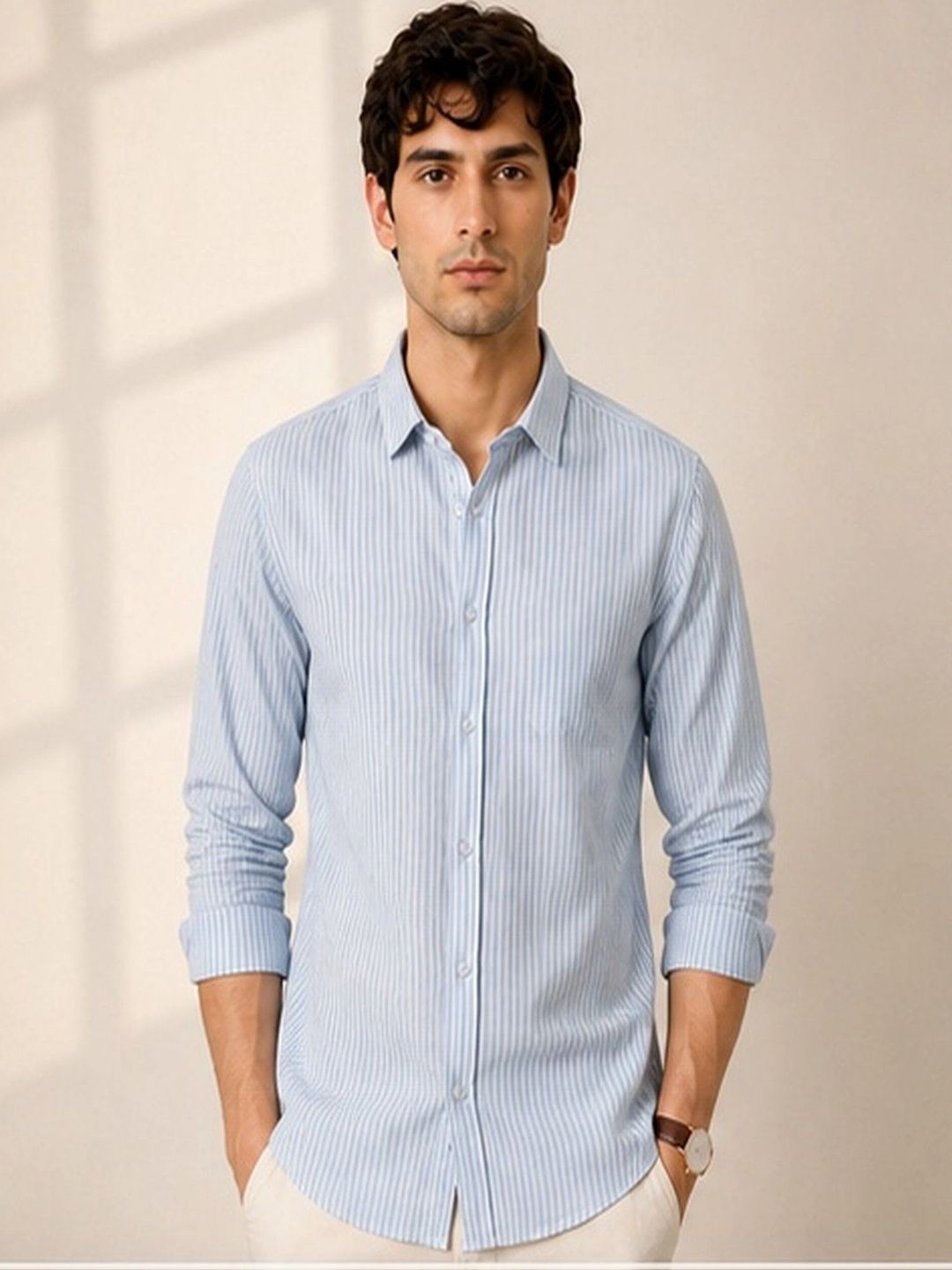 Mast & Harbour Men Classic Striped Casual Shirt