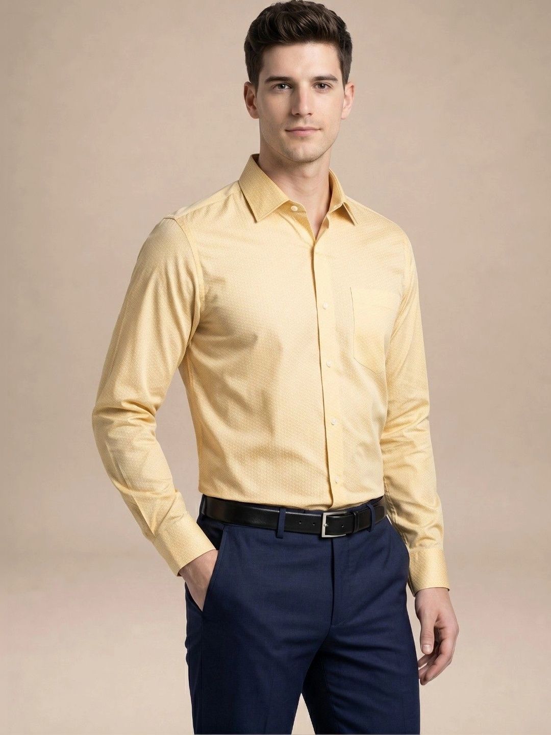 Turtle Men Standard Slim Fit Printed Formal Shirt