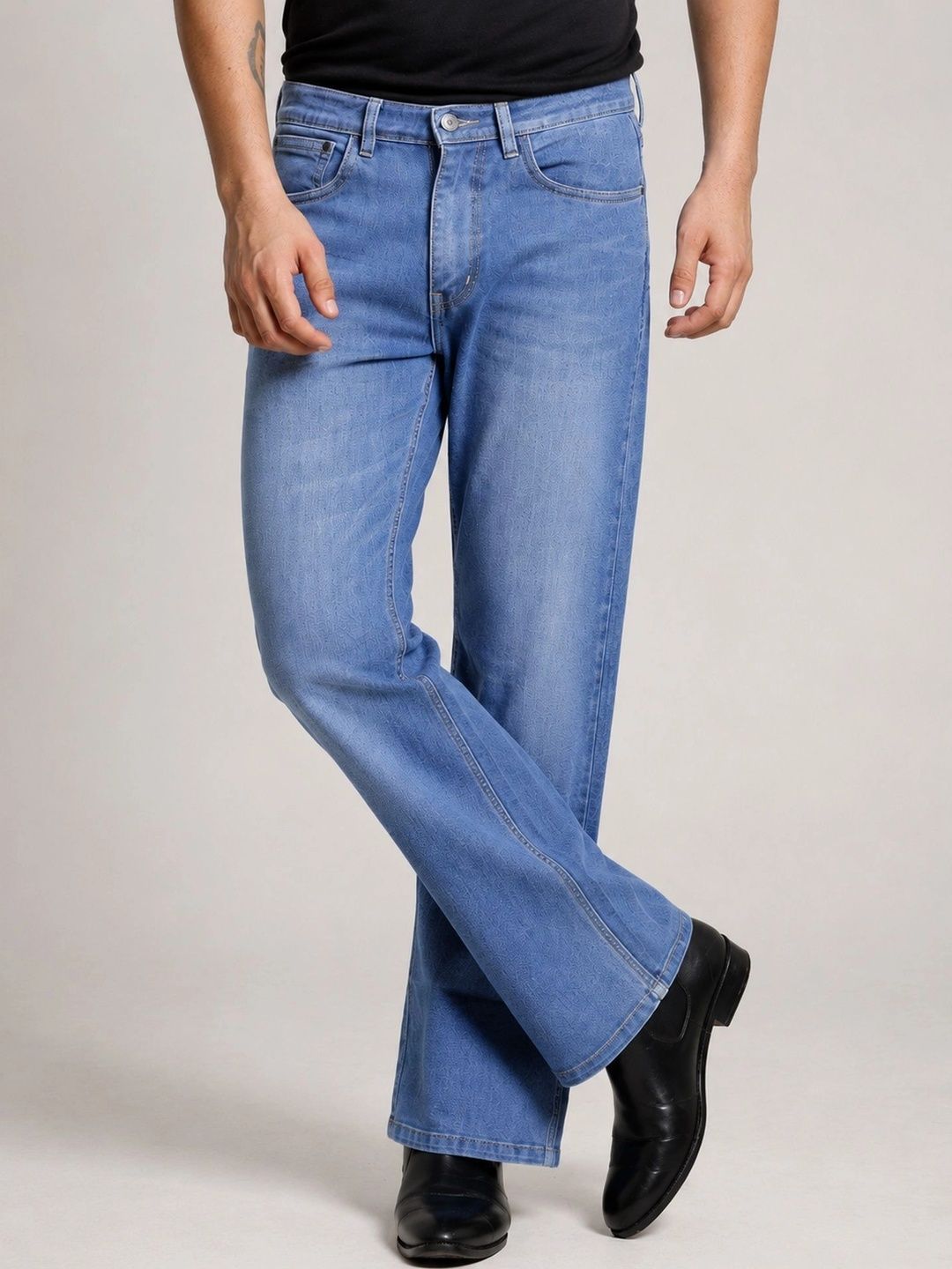 Denimora Men Bootcut Mid-Rise Stretchable Jeans