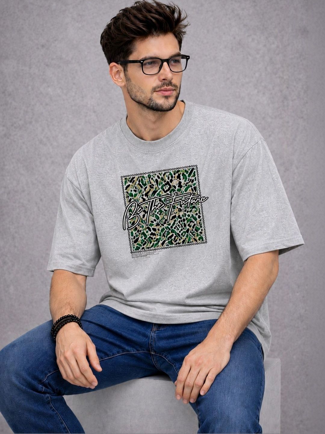 Moda Rapido Men Printed Drop-Shoulder Sleeves T-shirt