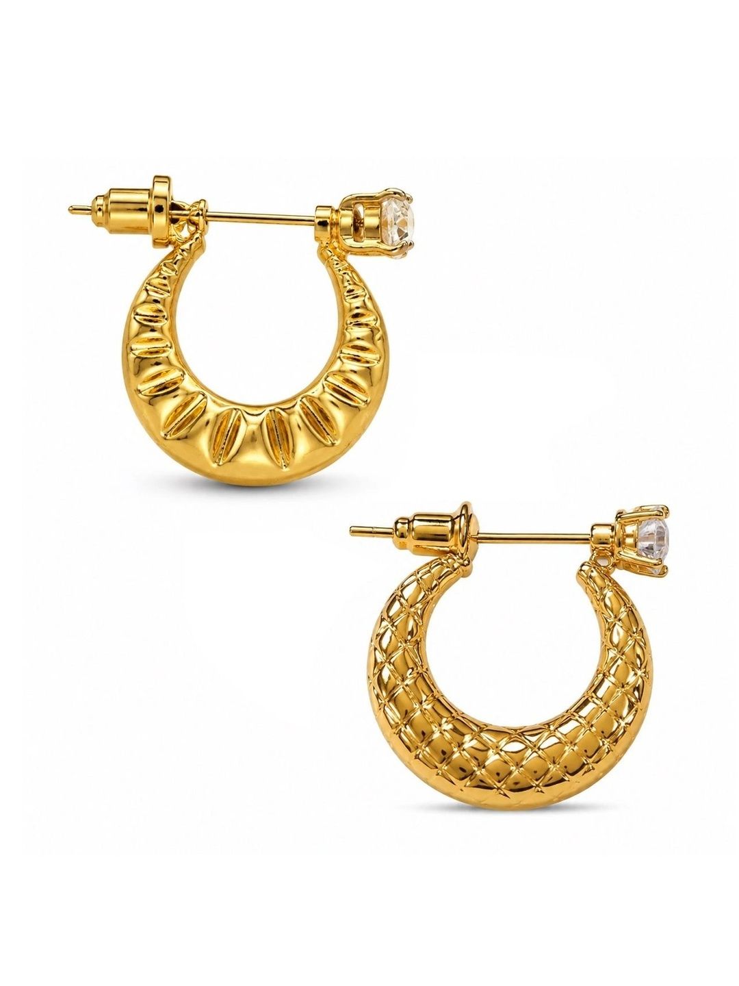 Adhvik Crescent Shaped Half Hoop Earrings