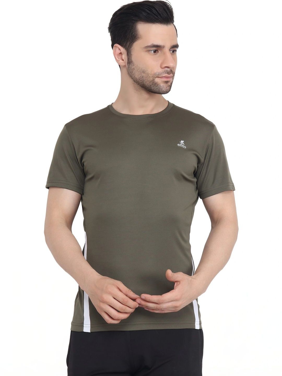 EFITO Men Colourblocked Dri-FIT T-shirt