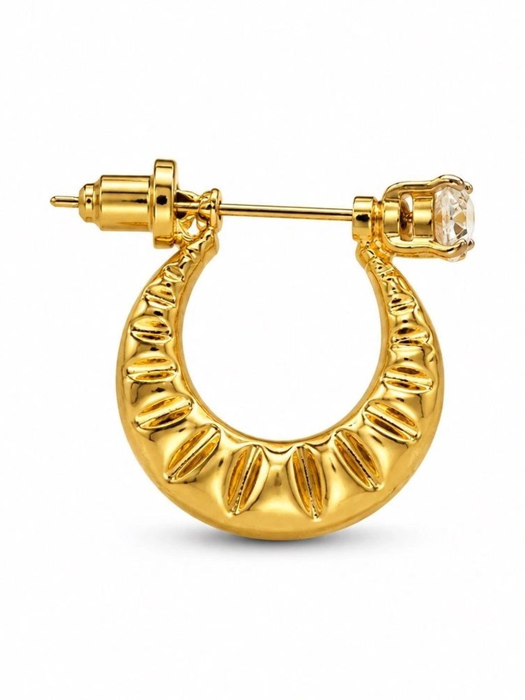 Adhvik Crescent Shaped Half Hoop Earrings