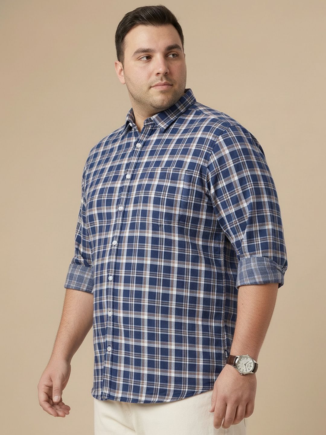Sztori Plus Size Checked Casual Shirt