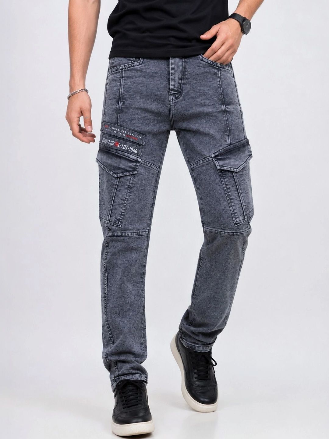 GEX Men Jean Regular Fit Mid-Rise Light Fade Stretchable Jeans