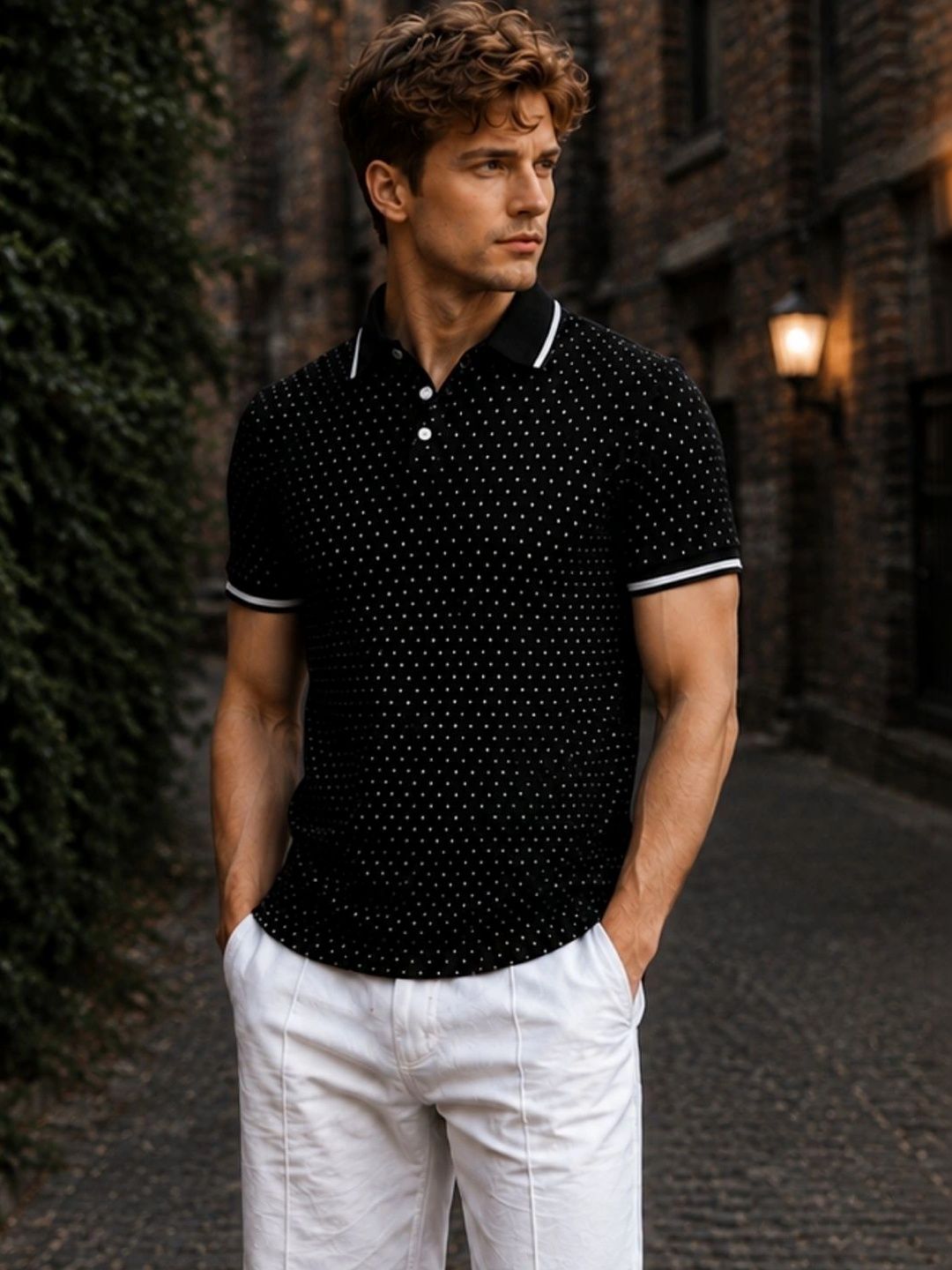 Mast & Harbour Men Printed Polo Collar T-shirt