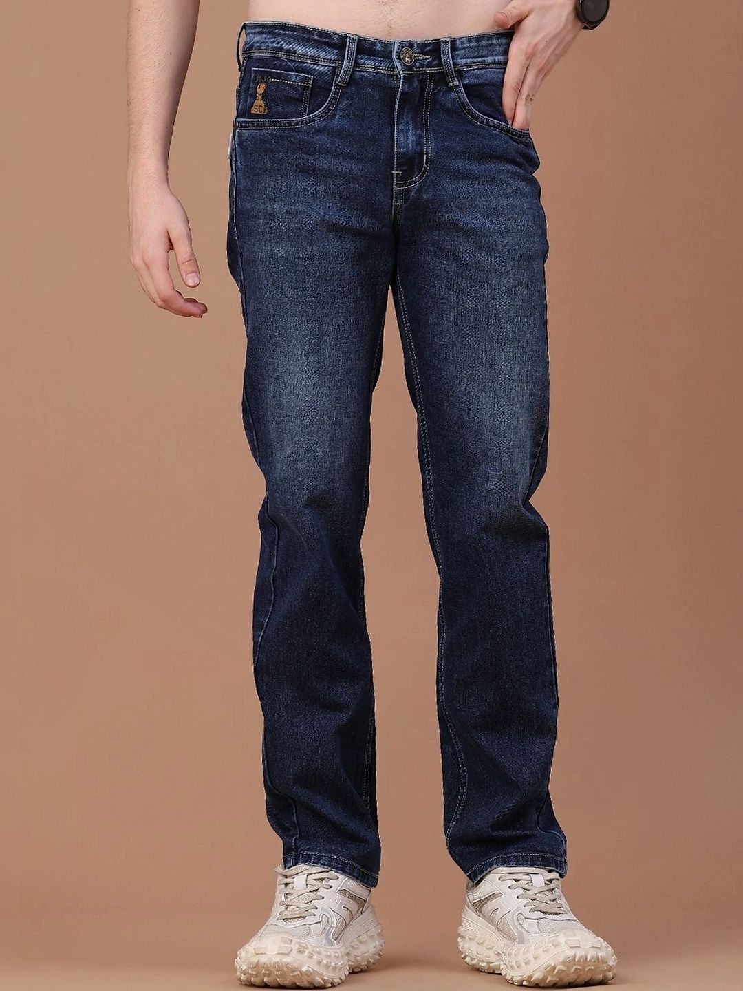 V-Mart Men Regular Fit Mid-Rise Low Distress Jeans