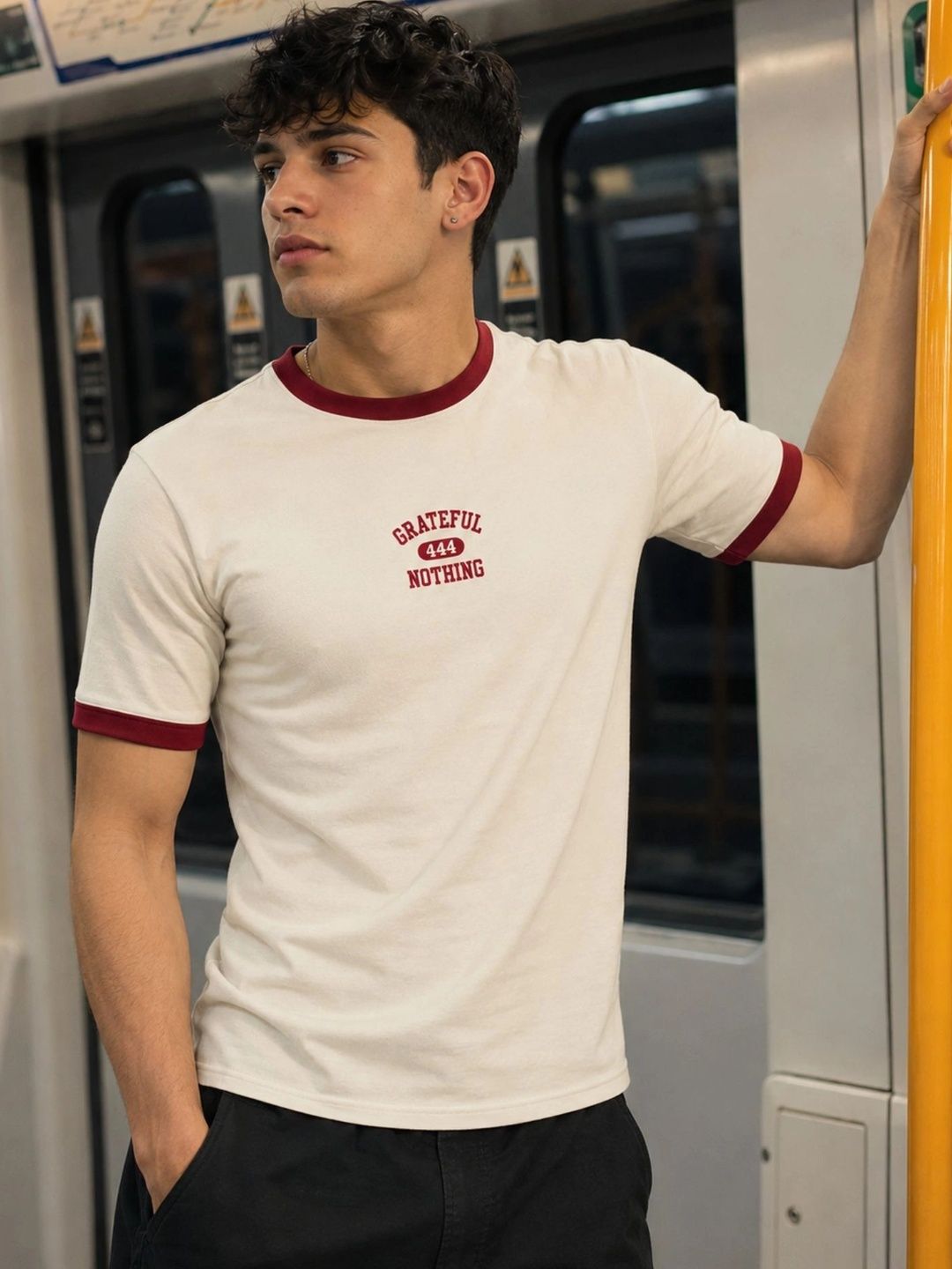 Maniac Men Typography Printed T-shirt