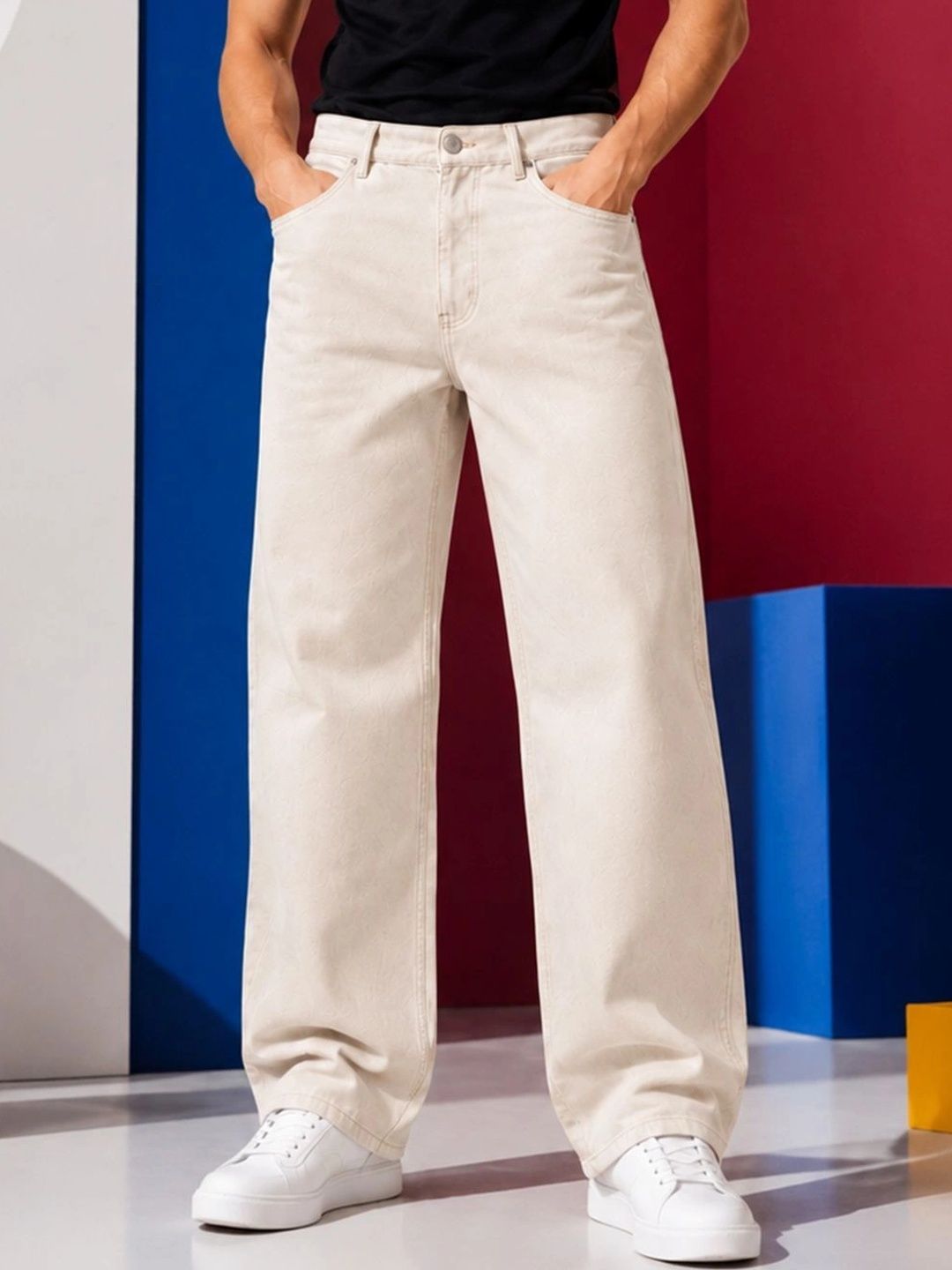 Encrypt Men Classic Regular Fit Mid-Rise Stretchable Jeans