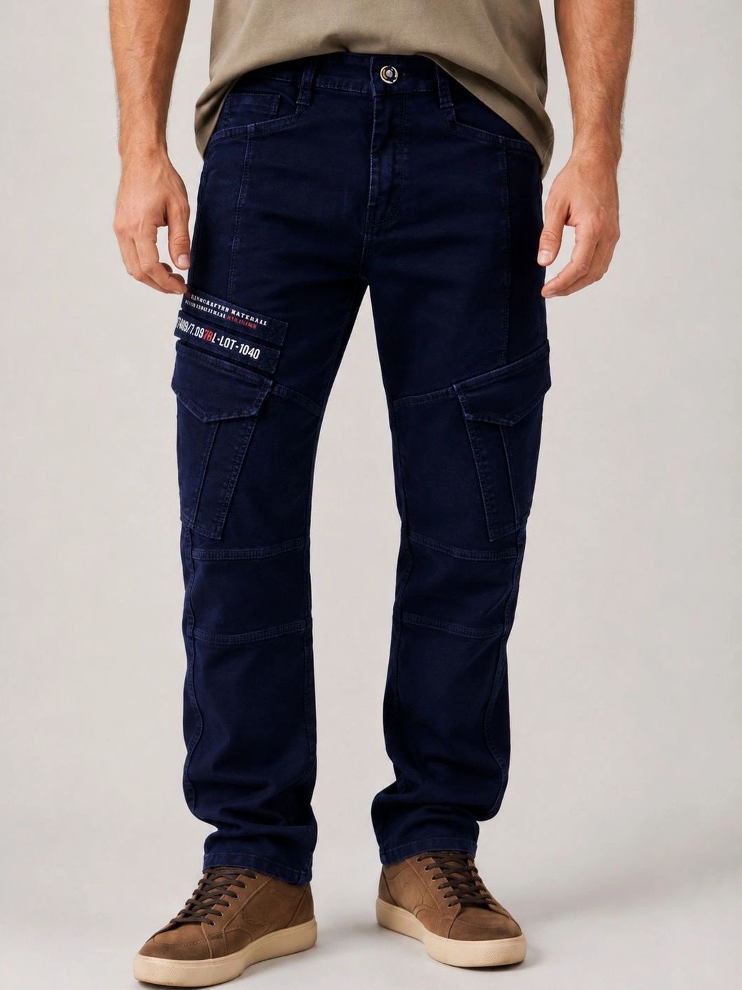 GEX Men Jean Regular Fit Mid-Rise Coated Stretchable Jeans