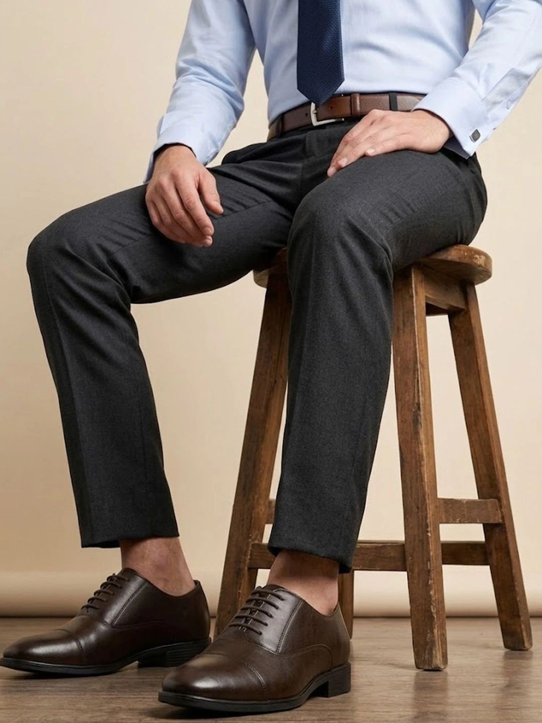 House of Pataudi Men Round Toe Lace-Ups Derbys Formal Shoes