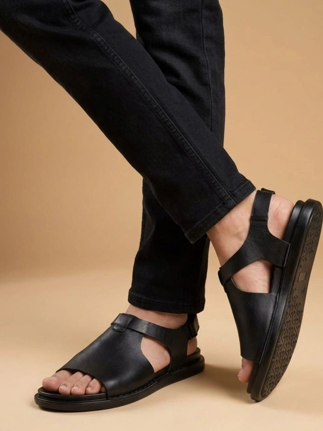 Mardi Gras Men Leather Comfort Sandals
