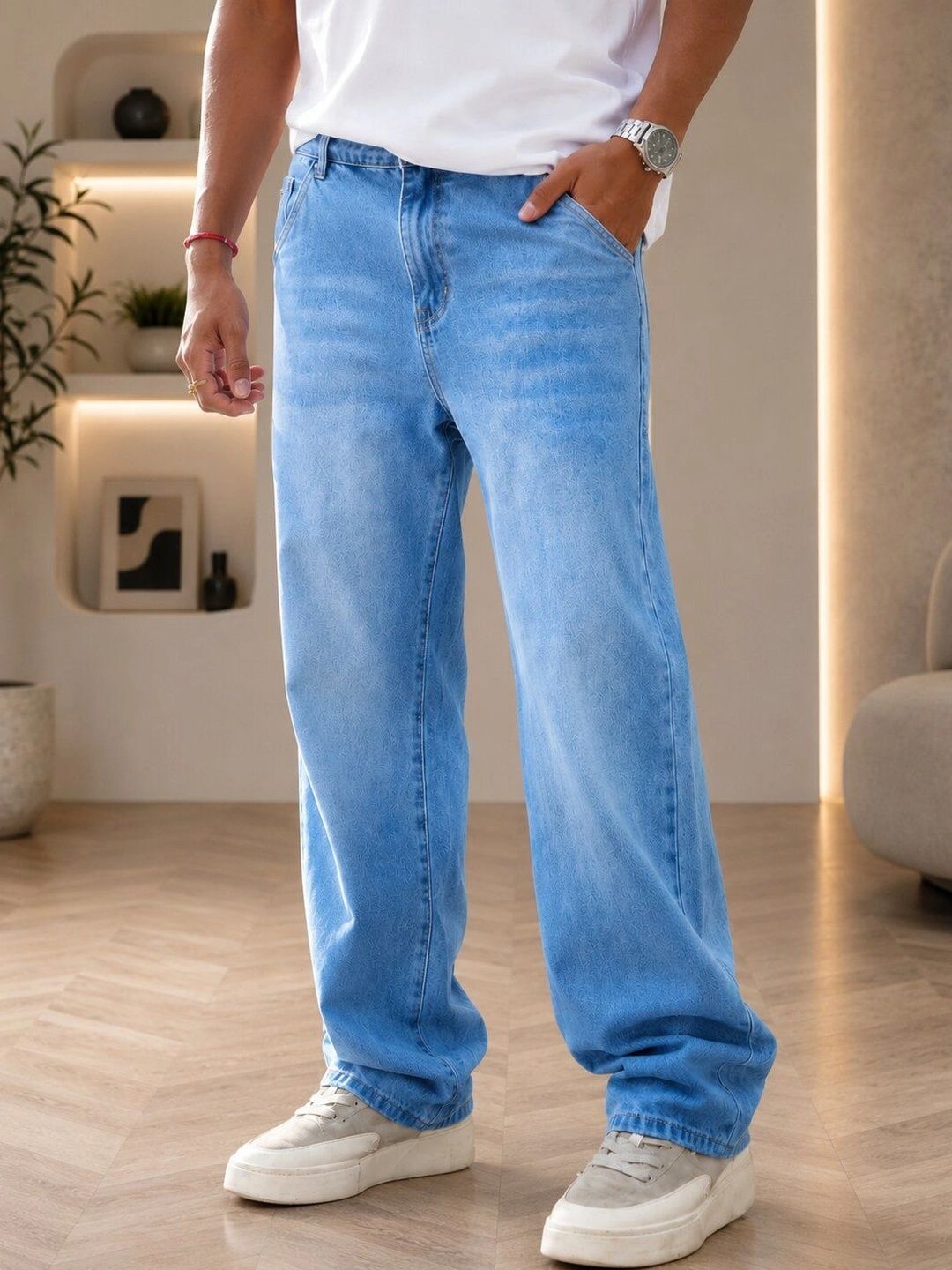 Encrypt Men Relaxed Fit Mid-Rise Jeans