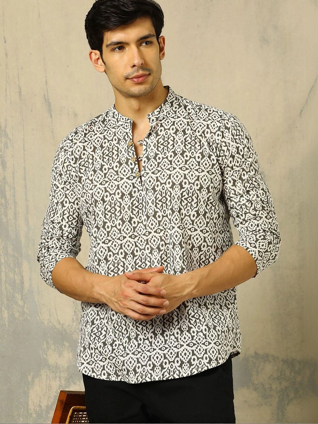 Anouk Men Ethnic Motifs Printed Indie Prints Kurta