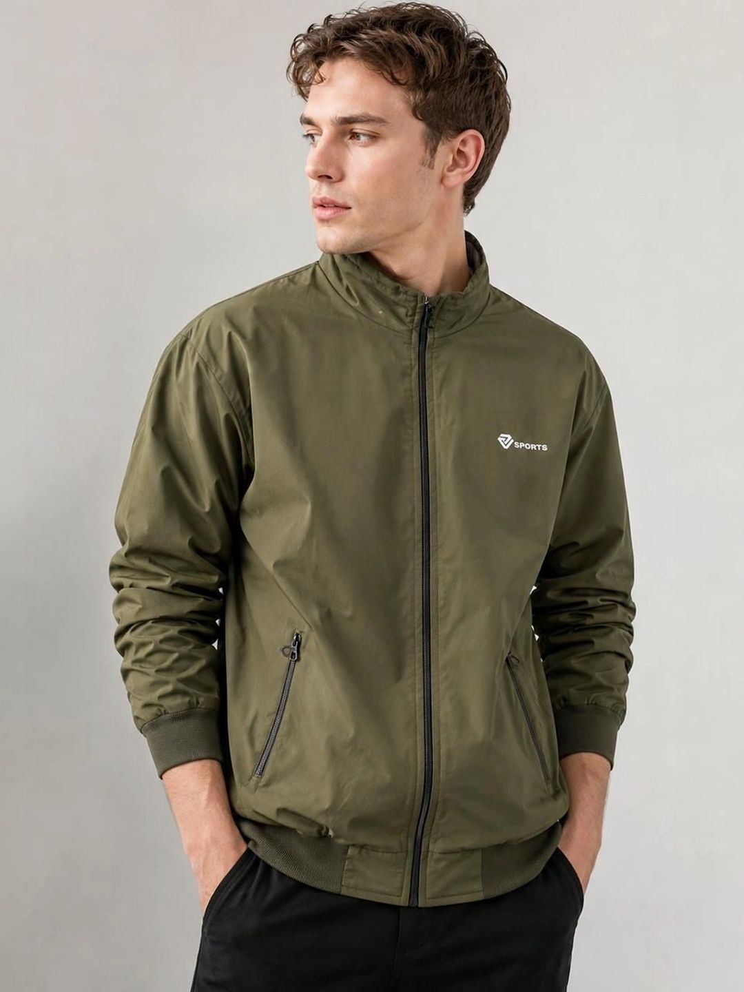 R.Code by The Roadster Life Co. Men Lightweight Bomber Jacket