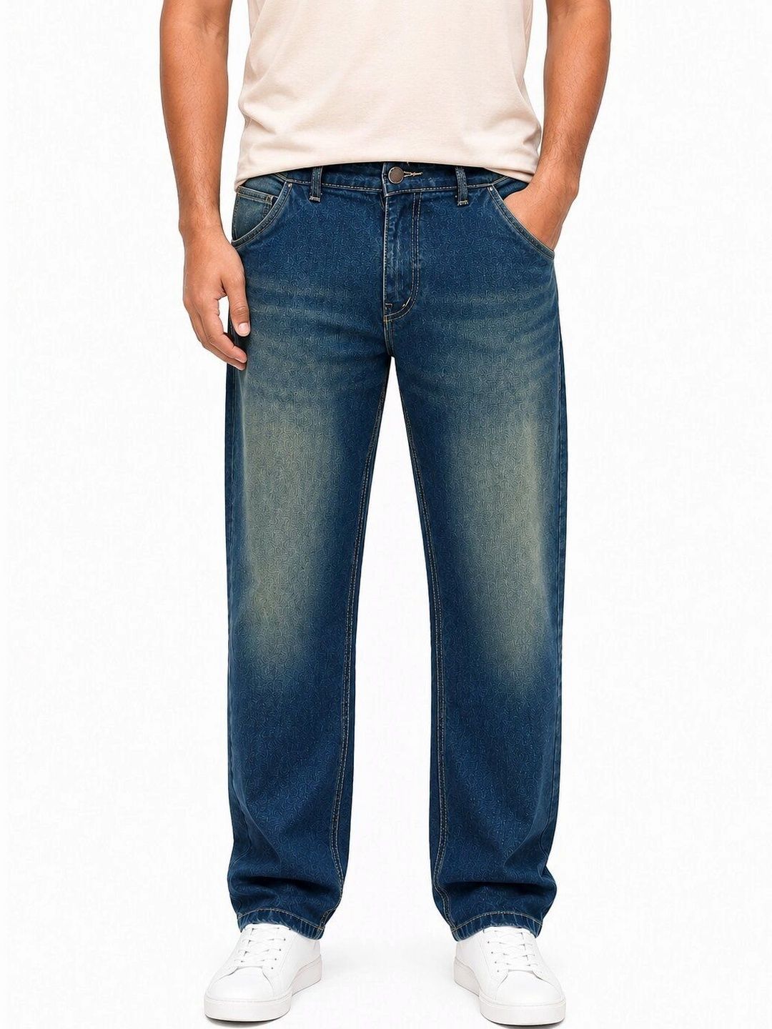 R.Code by The Roadster Life Co. Men Relaxed Fit Mid-Rise Jeans