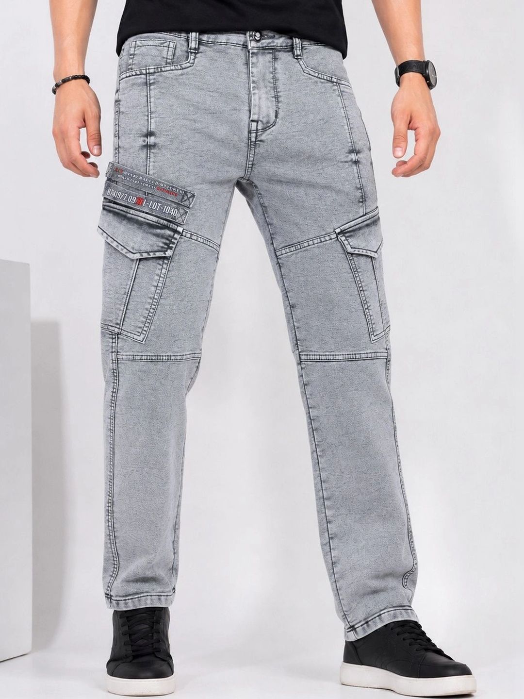 GEX Men Jean Regular Fit Mid-Rise Light Fade Stretchable Jeans