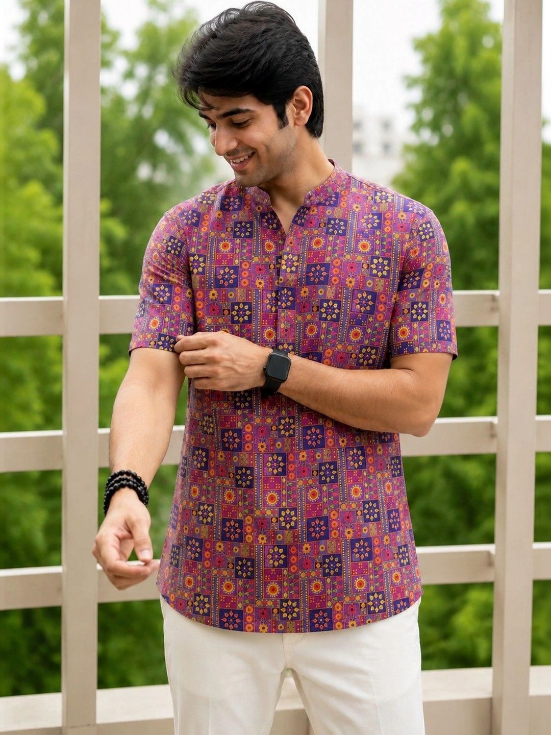 SKYWORRIX Men Ethnic Motifs Printed Kurta
