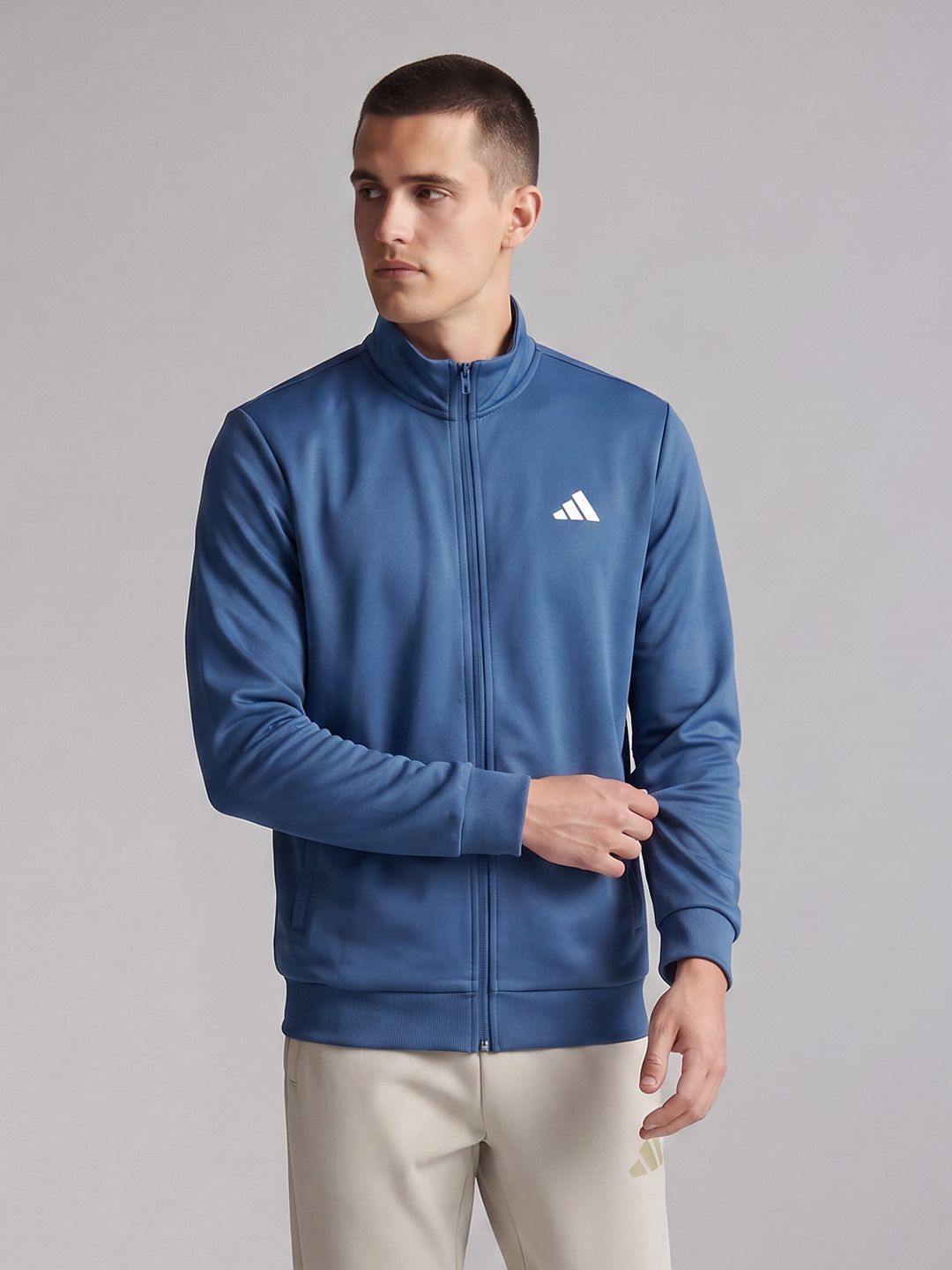 ADIDAS Mock Neck  Brand Logo Sporty Jacket