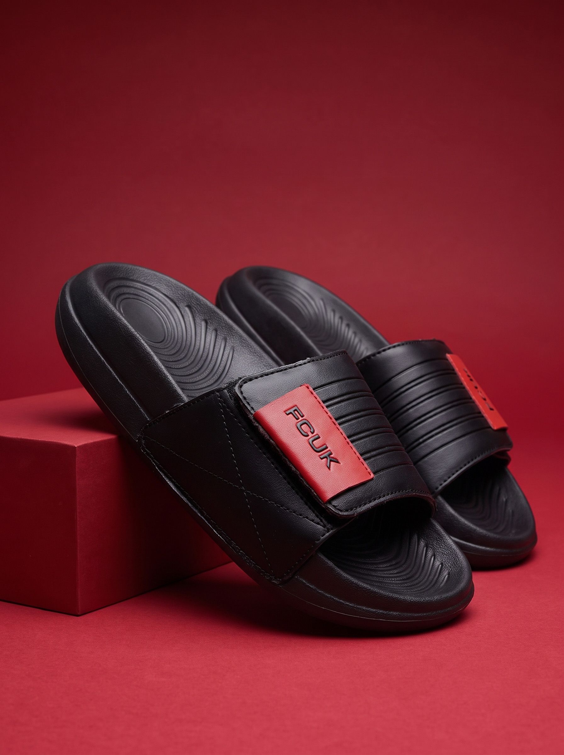 FCUK Men Textured Sliders