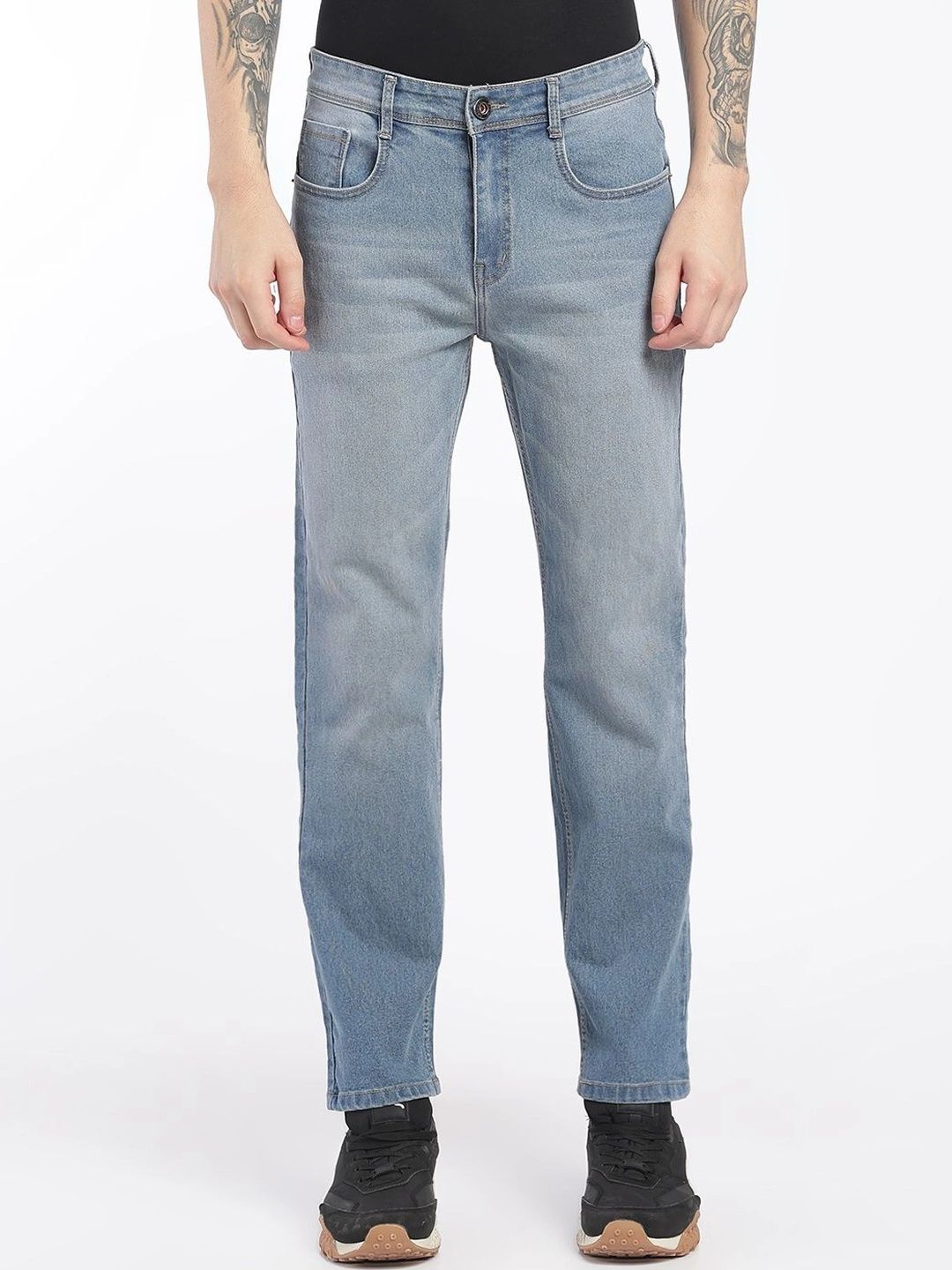 zayla Men Jean Regular Fit Mid-Rise Light Fade Stretchable Jeans