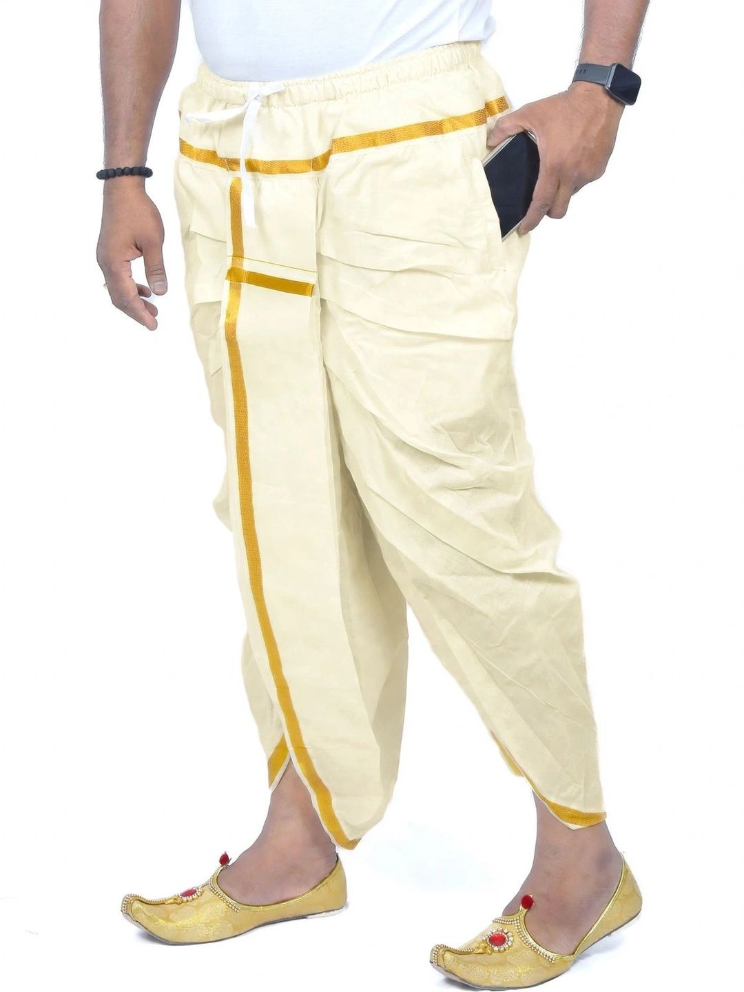 TUNI MANI Men Cotton Dhoti Dhotis