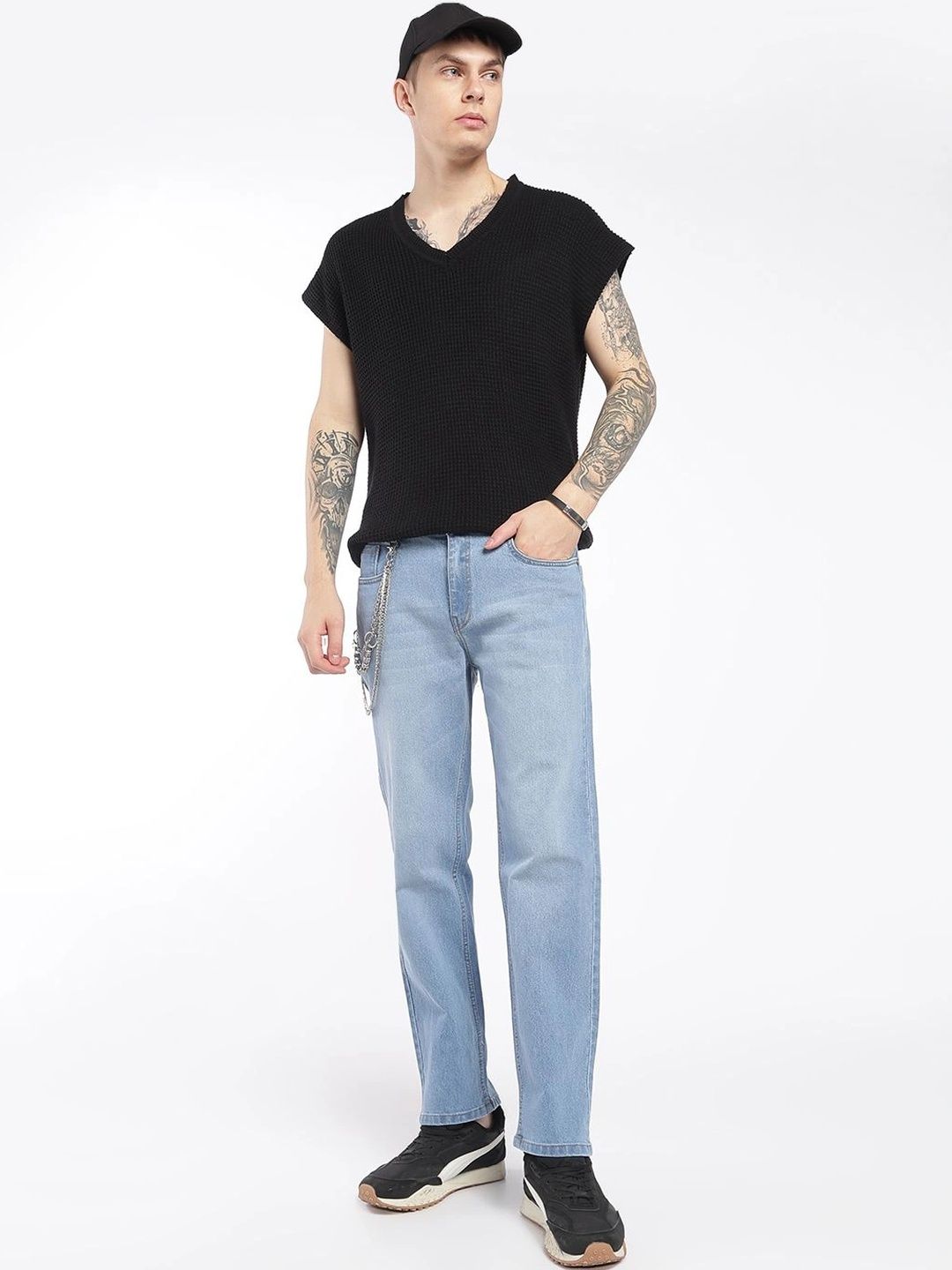 zayla Men Jean Regular Fit Mid-Rise Light Fade Stretchable Jeans