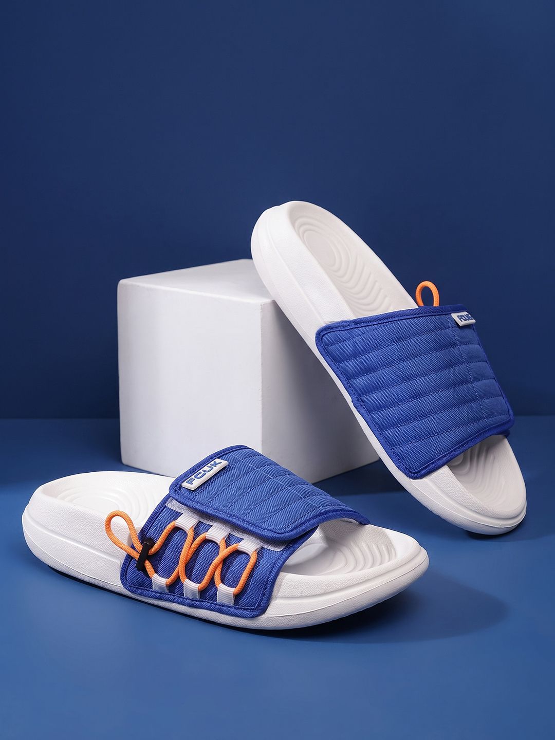 FCUK Men Colourblocked Sliders
