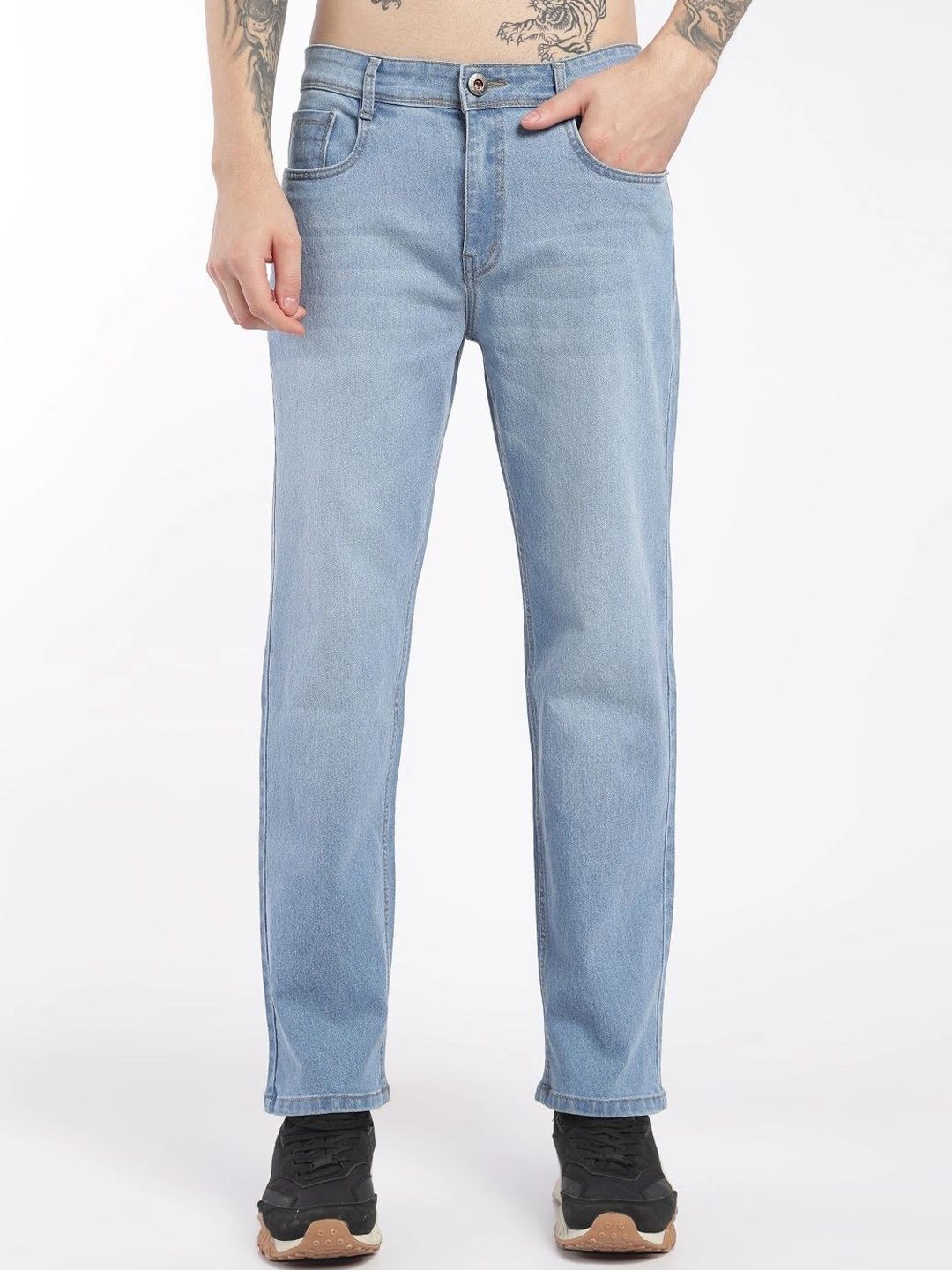 zayla Men Jean Regular Fit Mid-Rise Light Fade Stretchable Jeans