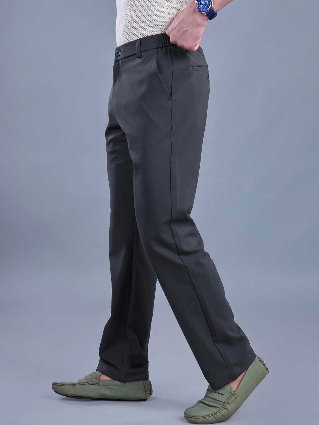 L&C Men Relaxed Straight Fit Easy Wash Trousers