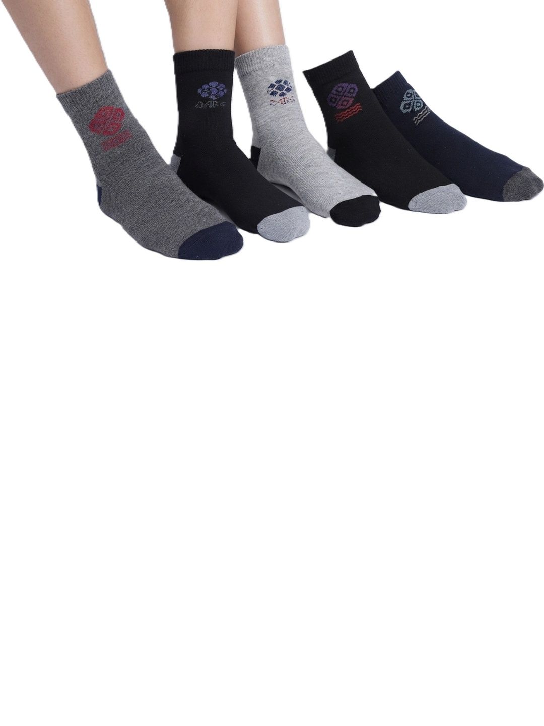 TINY HANDS Men Pack of 3 Cotton Assorted Patterned Above Ankle Socks