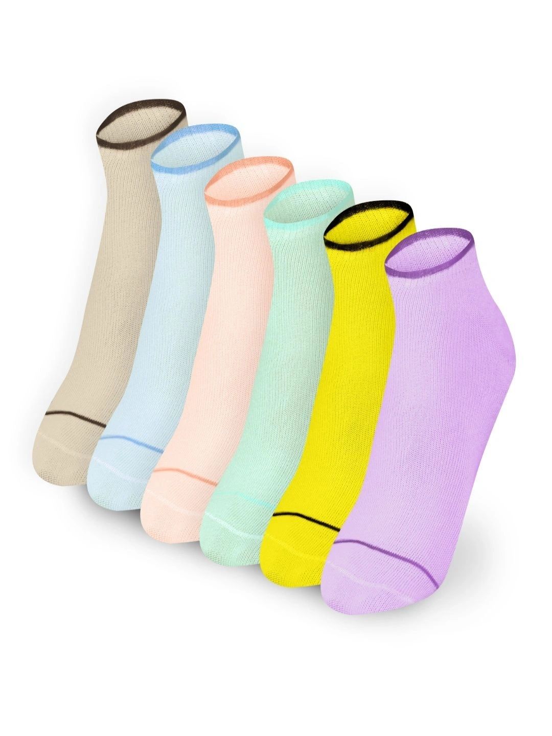 GOLDENEYEHOUSE Unisex Pack of 6 Cotton Assorted Ankle Length Socks