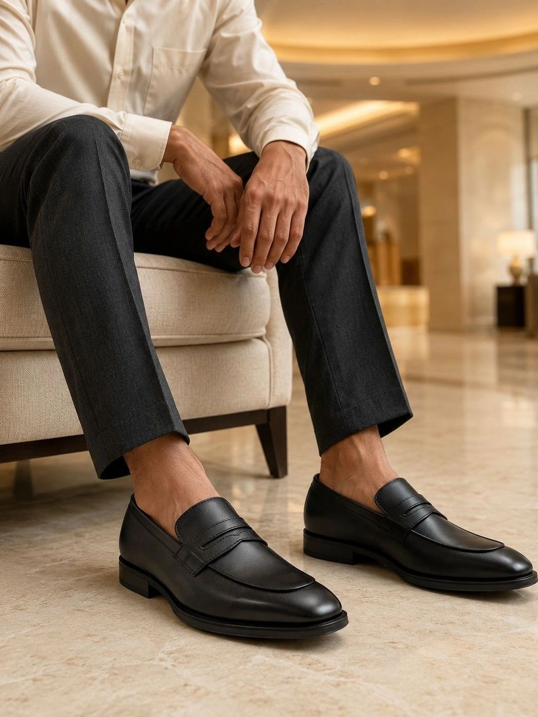 House of Pataudi Men Round Toe Formal Loafers