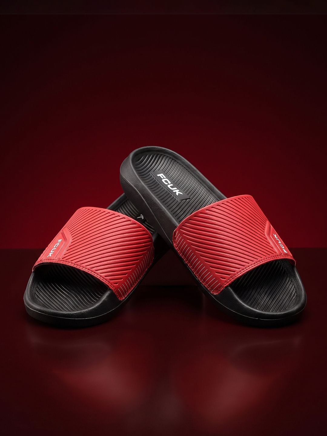 FCUK Men Textured Sliders