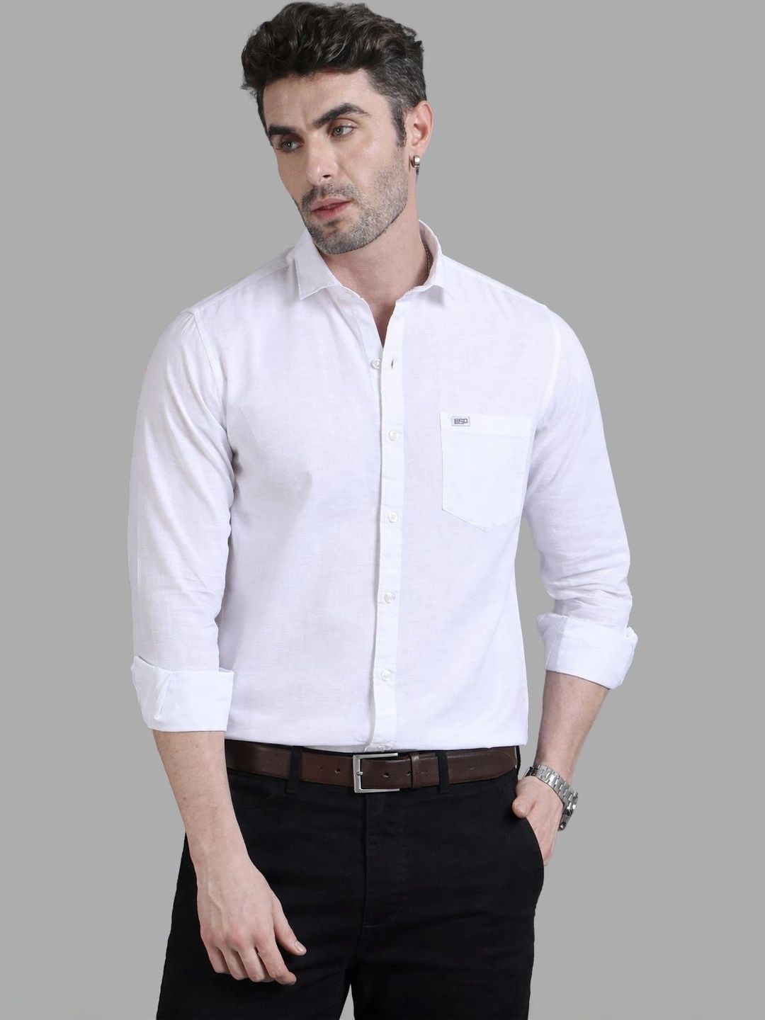 U.S. PITCHERS Men Modern Slim Fit Casual Shirt