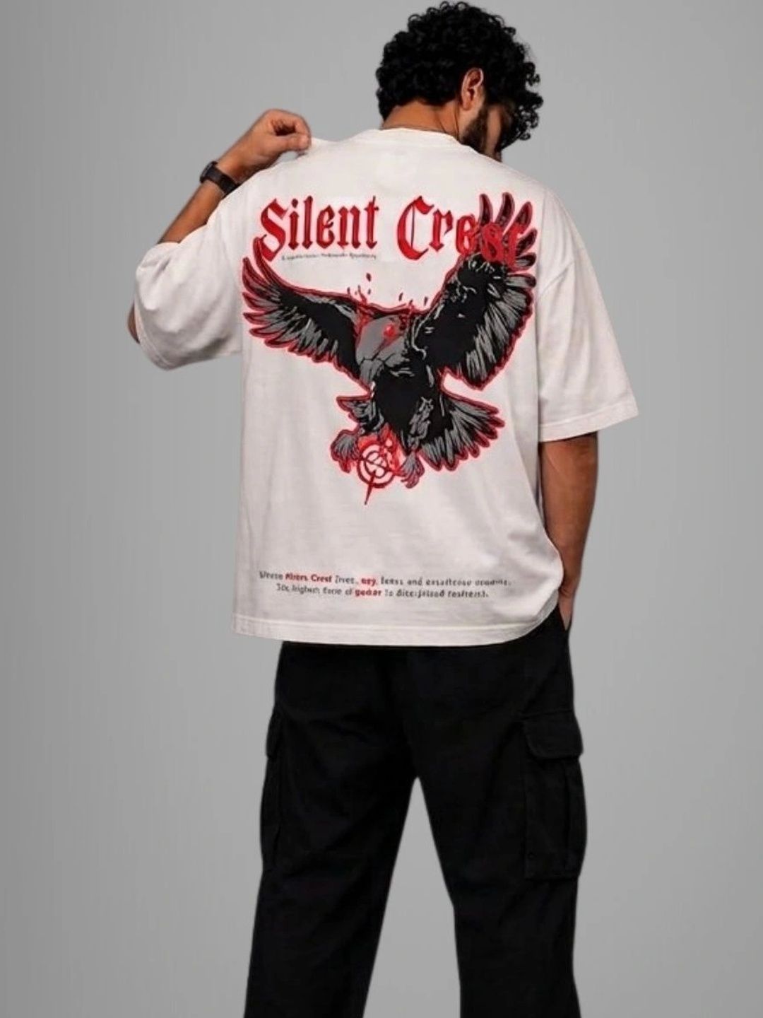 HIROX Men Printed Drop-Shoulder Sleeves T-shirt