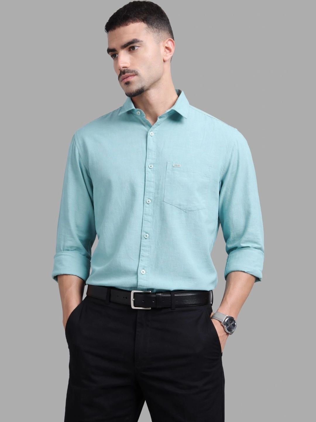 U.S. PITCHERS Men Modern Slim Fit Casual Shirt