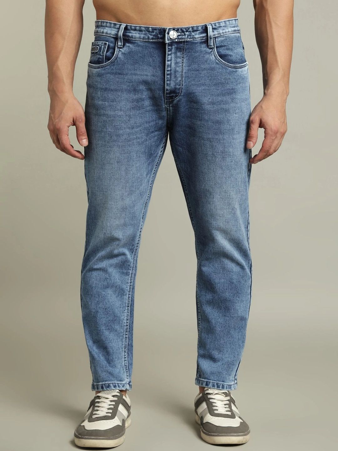 PAUL STREET Men Comfort Relaxed Fit Mid-Rise Light Fade Stretchable Jeans