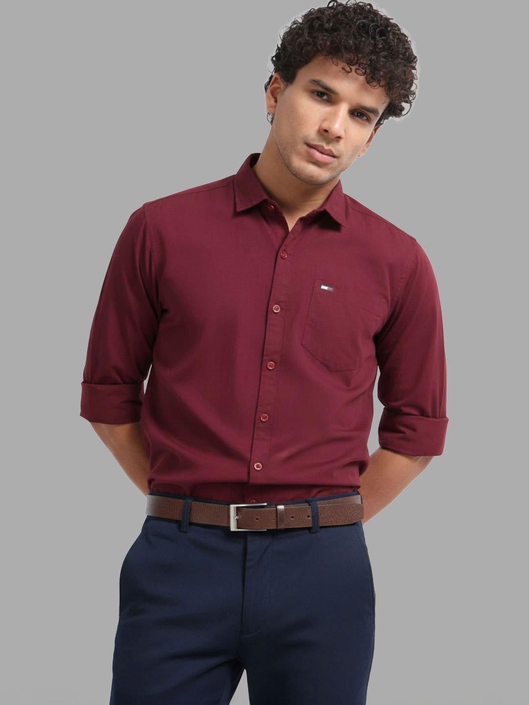 U.S. PITCHERS Men Modern Slim Fit Casual Shirt