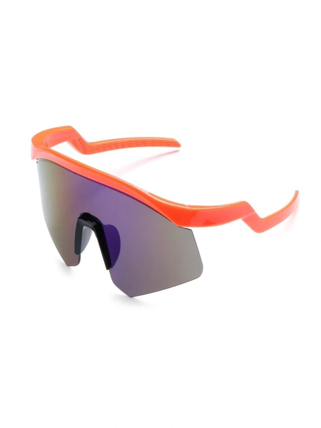 CROSS BENCH Unisex Blue Lens & Orange Sports Sunglasses with