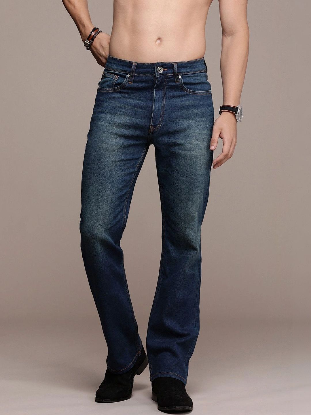 stylefabs Men Jean Bootcut Mid-Rise Stretchable Jeans