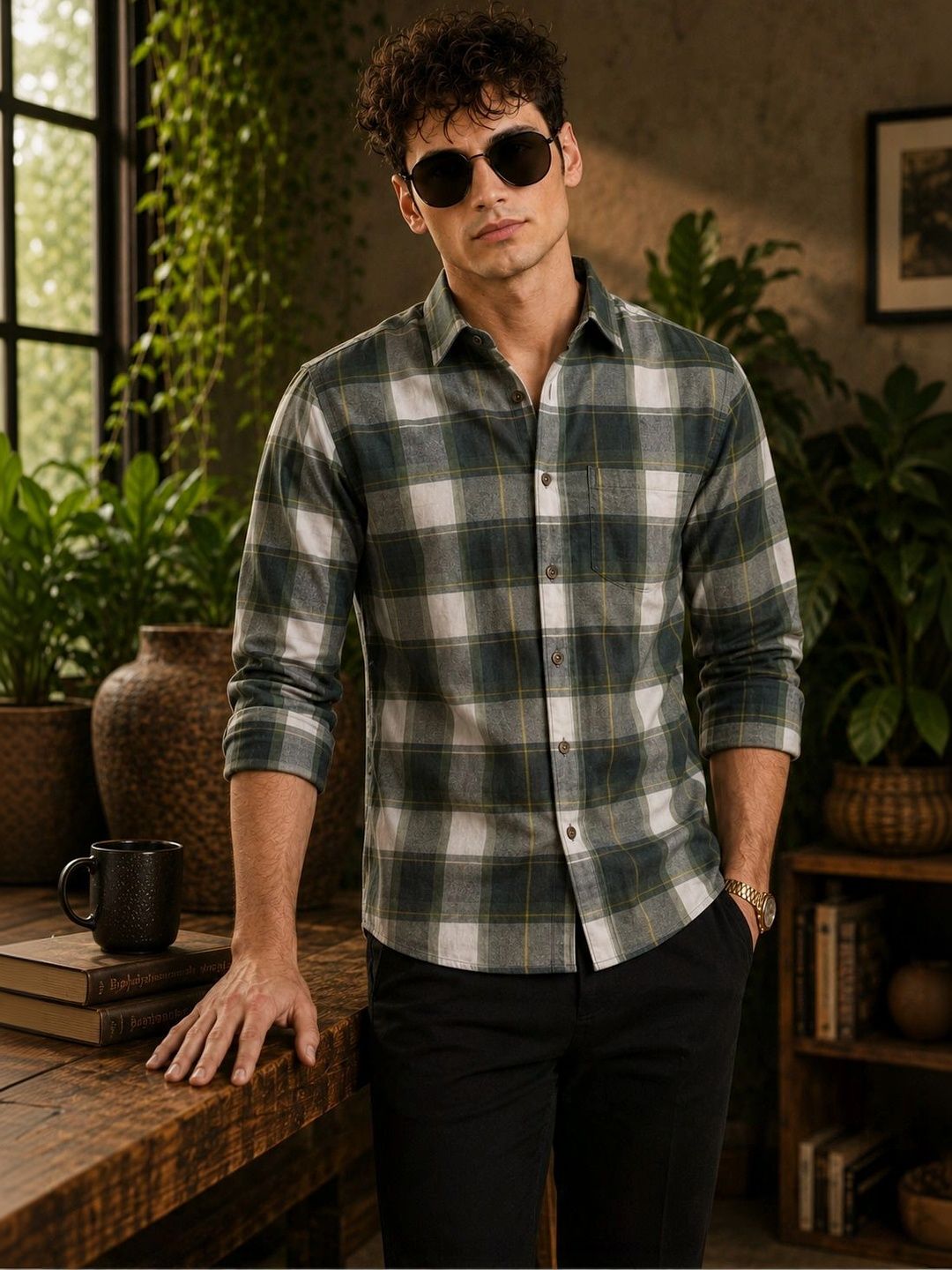 AGNIVAR COLLECTION Men Comfort Tartan Checks Checked Casual Shirt