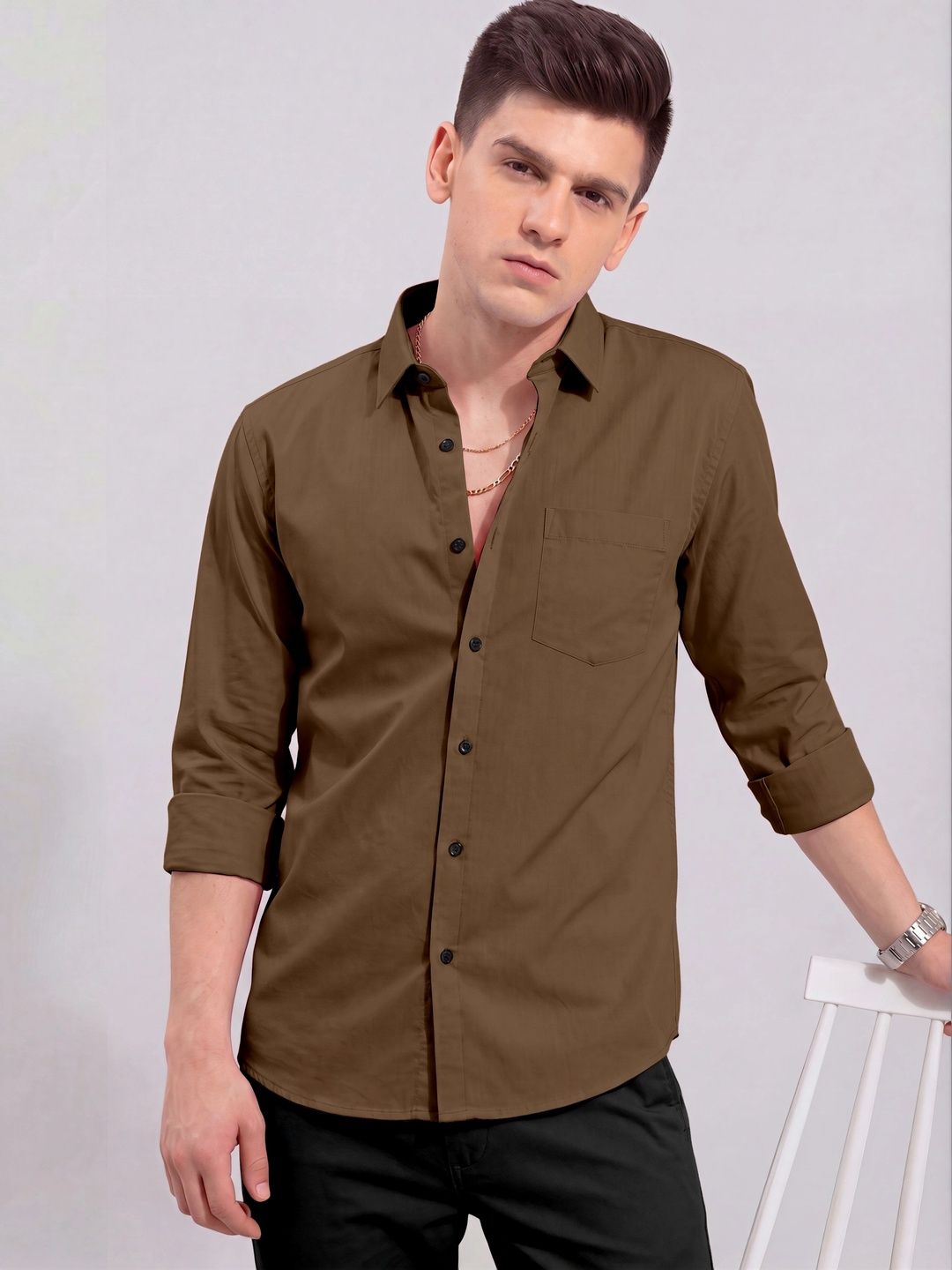 LMXWEAR Men Straight Casual Shirt