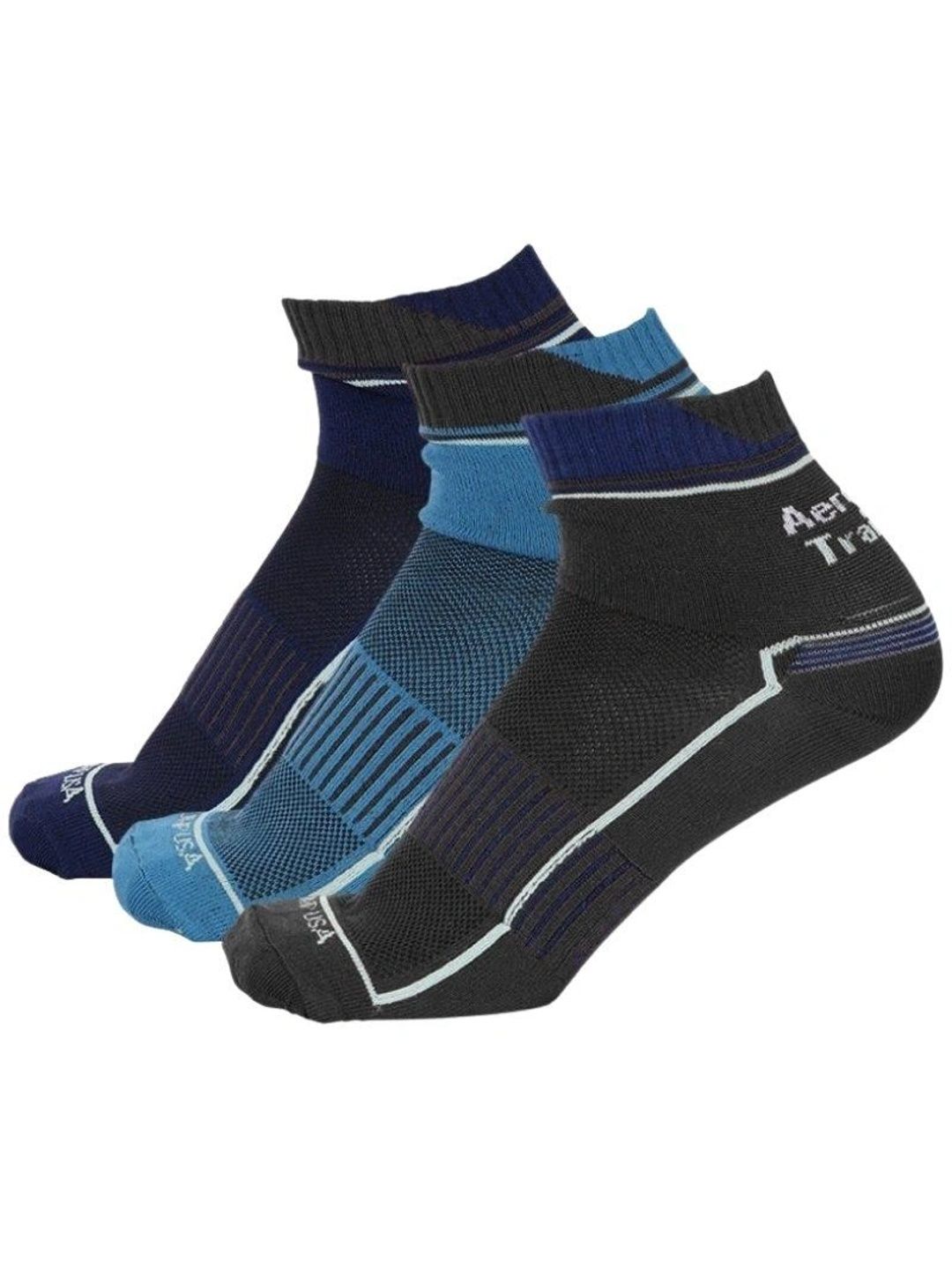 JUMP USA Unisex Pack of 3 Assorted Patterned Ankle Length Socks