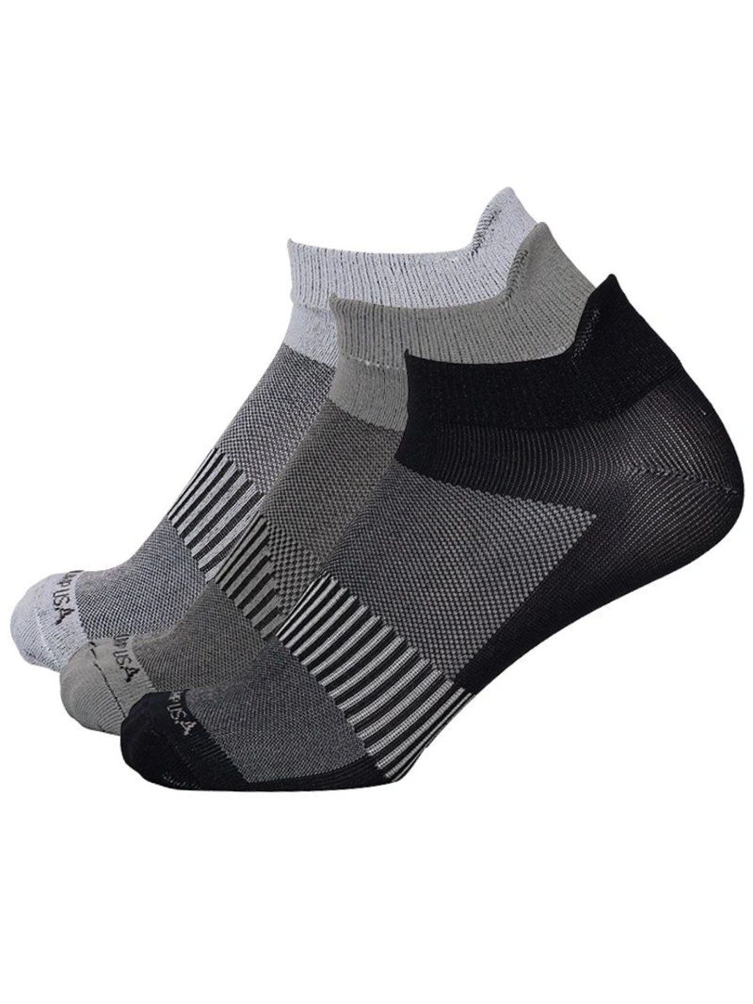 JUMP USA Unisex Pack of 3 Assorted Striped Ankle Length Socks