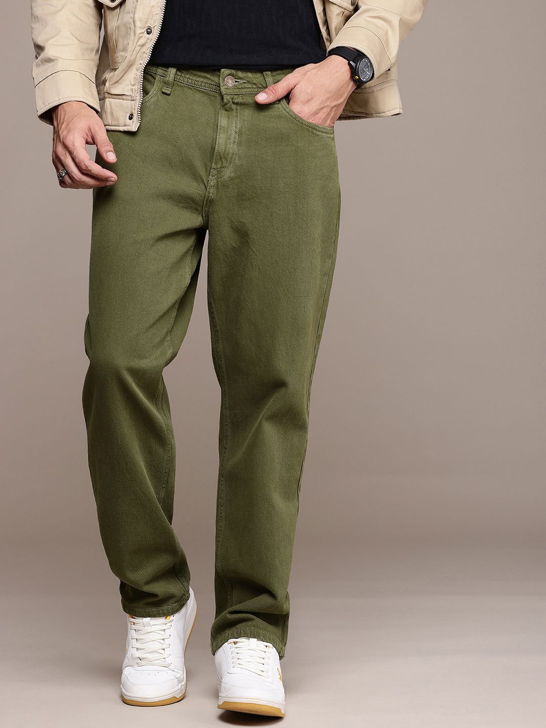 The Roadster Life Co. Men Pure Cotton Straight Fit Jeans