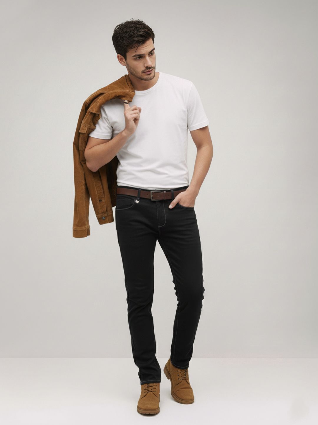 The Roadster Life Co. Men Slim Fit Stretchable Jeans With Bag