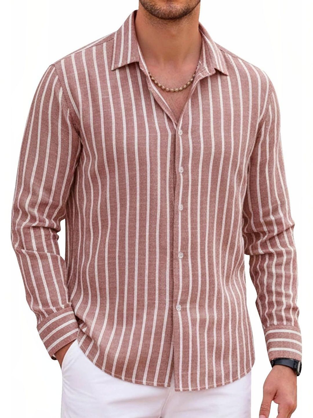 ZELINCO Men Standard Striped Casual Shirt